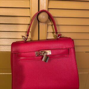 Elegant Red Leather Satchel